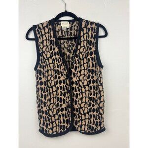 Vintage Ann Wi Women's Brown/Black Animal Print Sweater Vest Size S